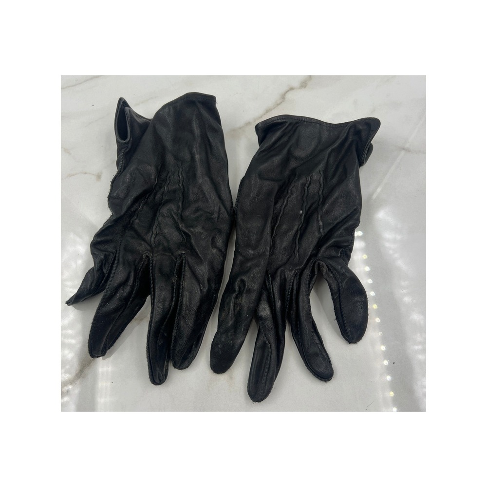 Daniel Hays Mens Black Grain Cowhide Leather Gloves Unlined Vintage Japan M